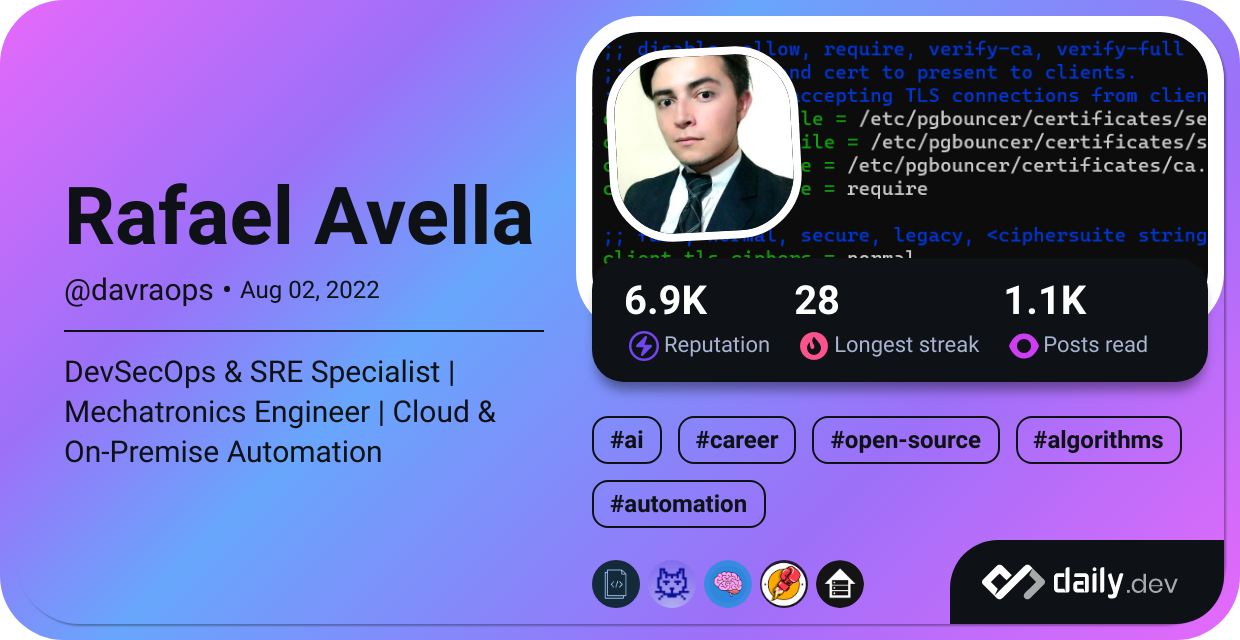 Rafael Avella's Dev Card