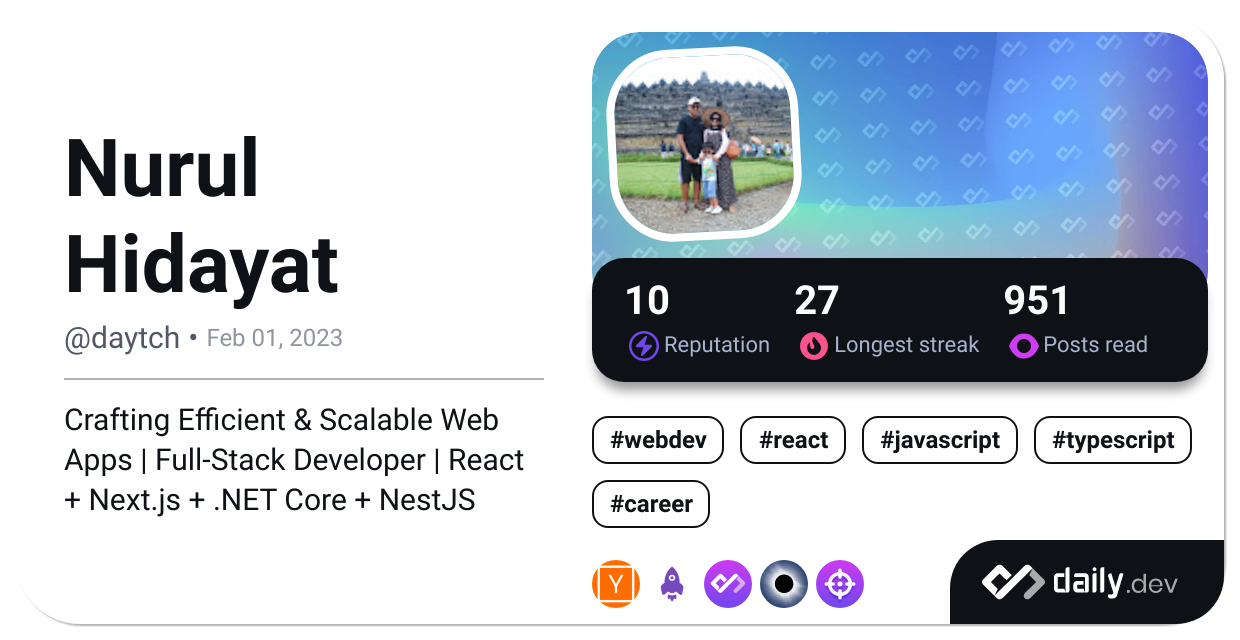 Nurul Hidayat's Dev Card