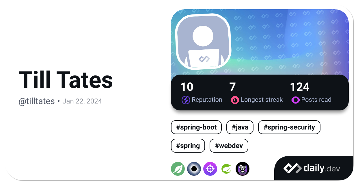 Till Tates's Dev Card