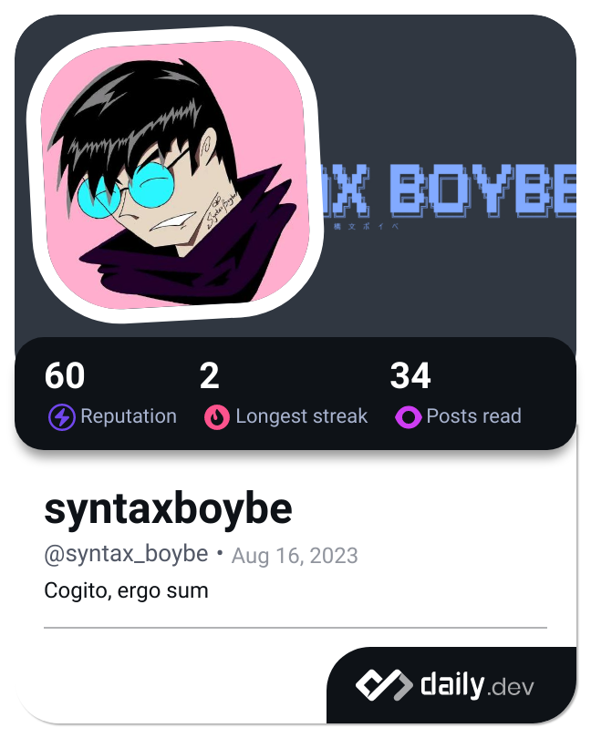 syntaxboybe's Dev Card