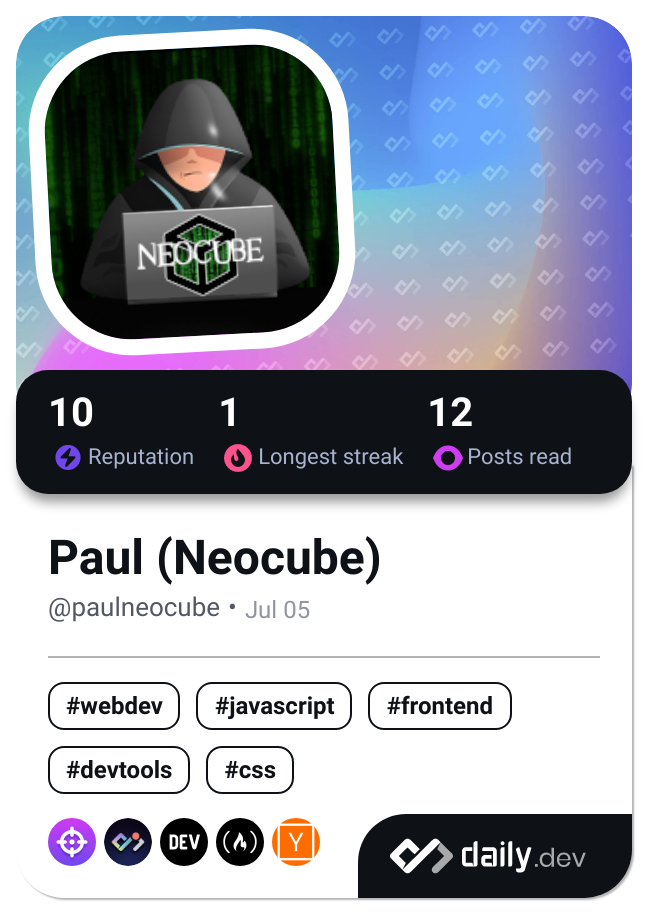 Paul (Neocube)'s Dev Card