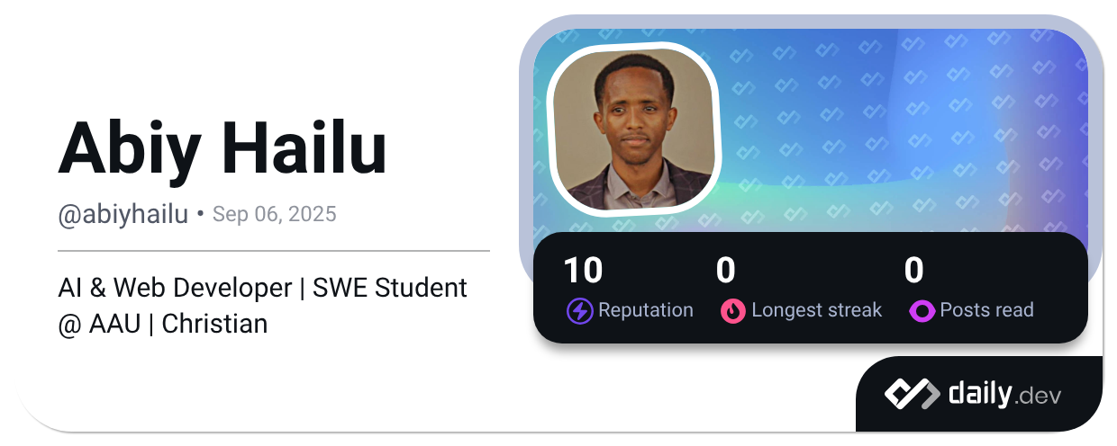 Abiy Hailu's Dev Card