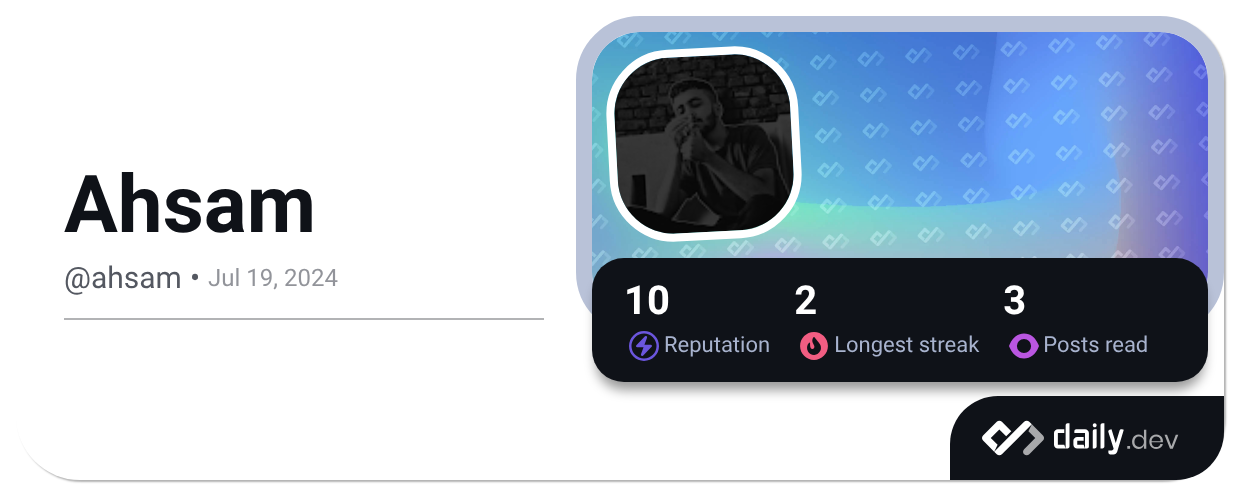Ahsam (@ahsam) | daily.dev