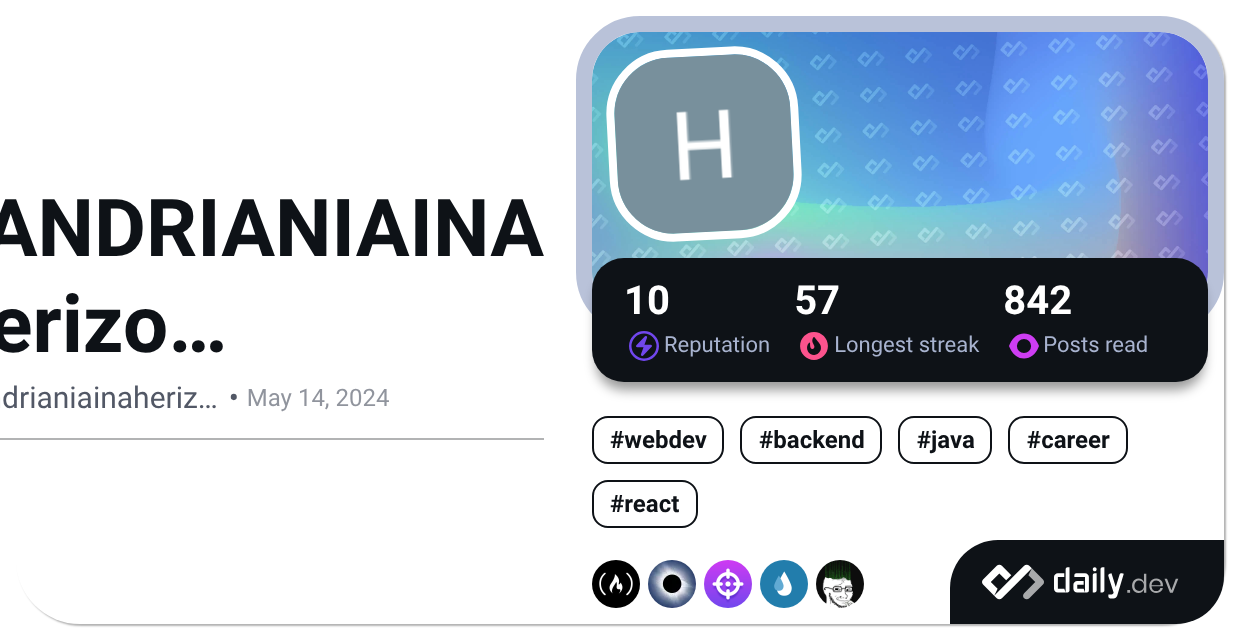 RANDRIANIAINA Herizo Nomenjanahary's Dev Card