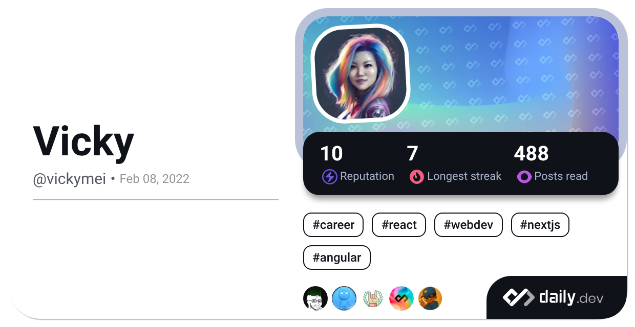 Vicky (@vickymei) | daily.dev