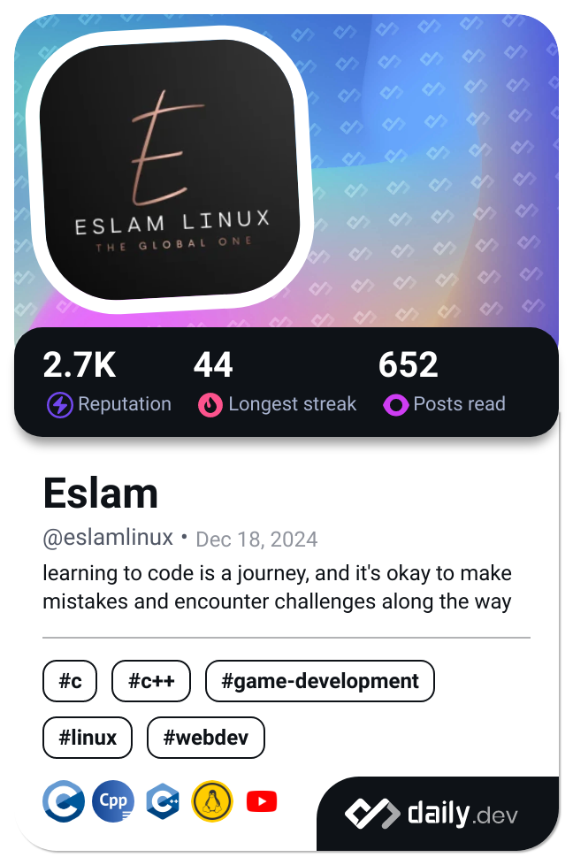 Eslam's Dev Card