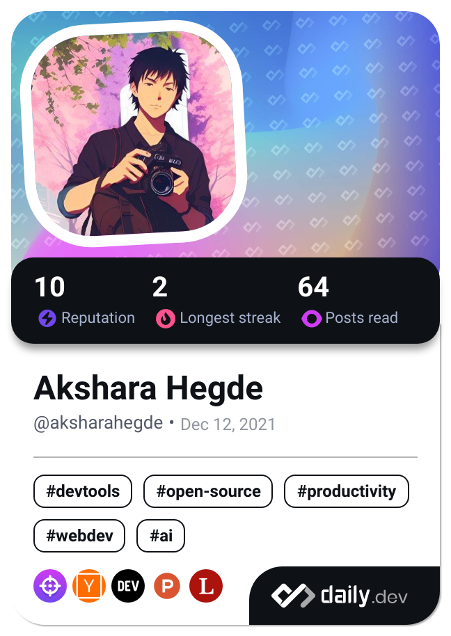 Akshara Hegde's Dev Card