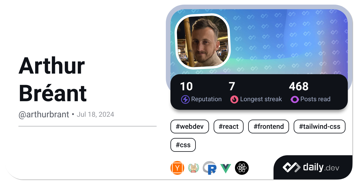 Arthur Bréant's Dev Card