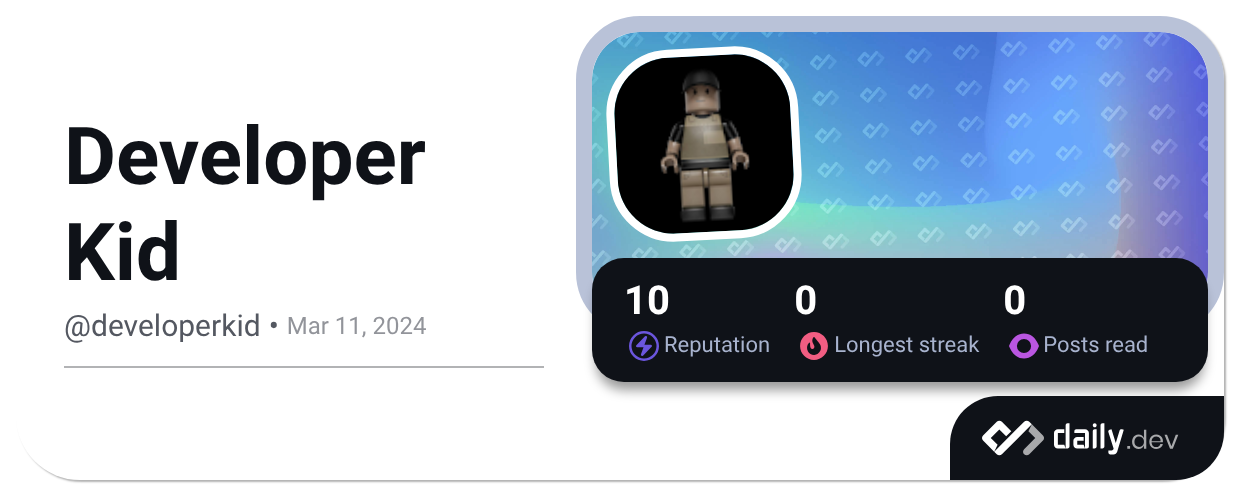 Developer Kid (@developerkid) | daily.dev
