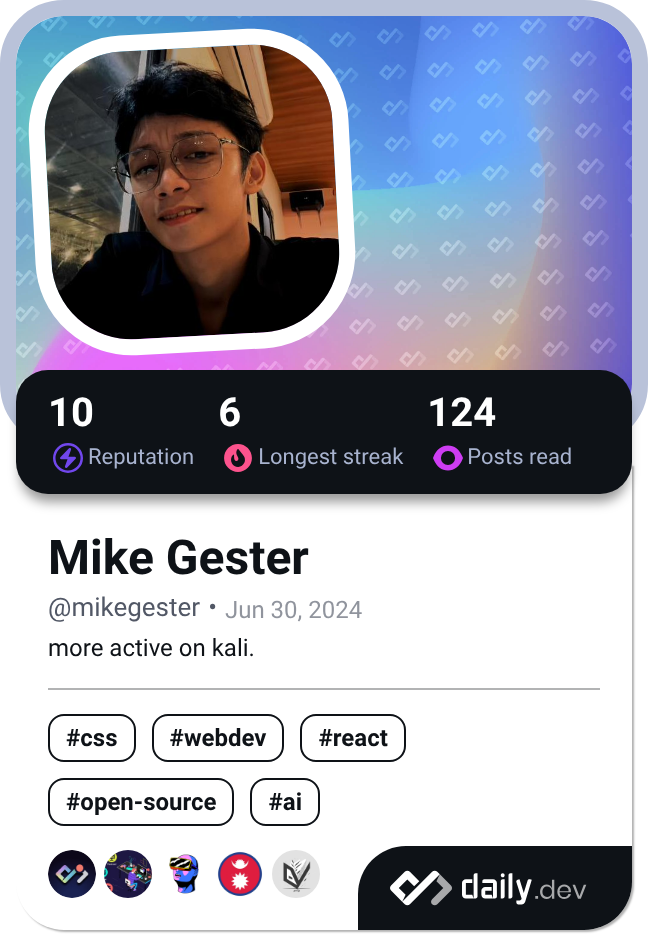 Mike Gester's Dev Card