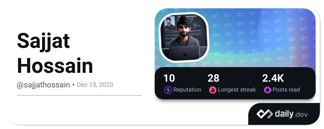 Sajjat Hossain's Dev Card