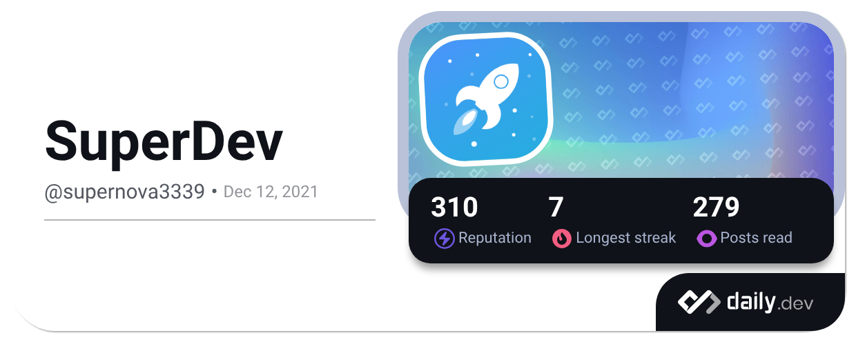 SuperDev (@supernova3339) | daily.dev