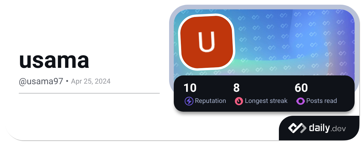 Usama Api2 usama (@usama97) | daily.dev