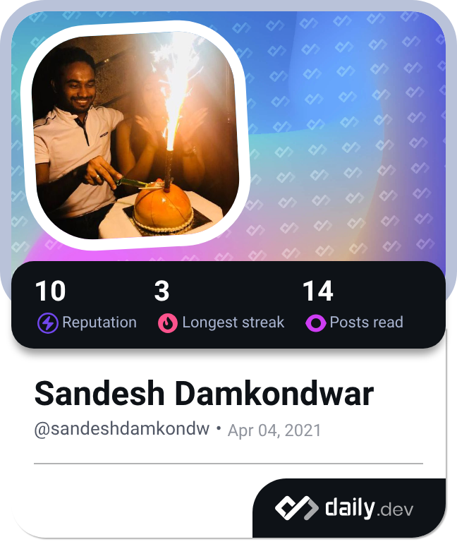 Sandesh Damkondwar's Dev Card