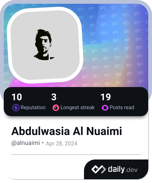 Abdulwasia Al Nuaimi's Dev Card
