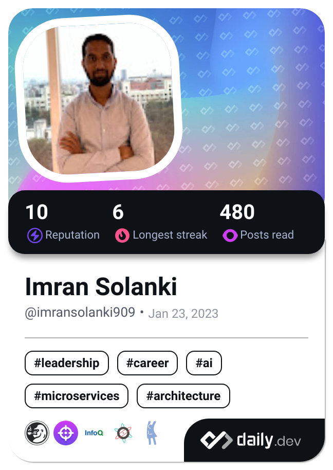 Imran Solanki's Dev Card