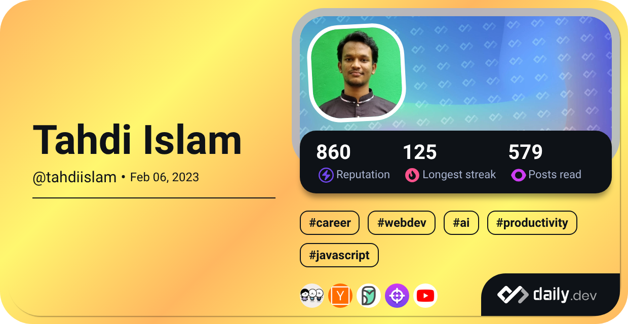 Tahdi Islam's Dev Card
