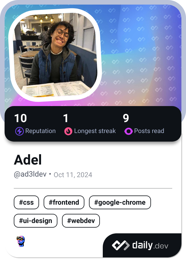 Adel's Dev Card