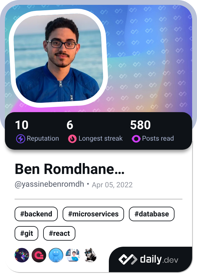 Ben Romdhane Mohamed Yassin's Dev Card