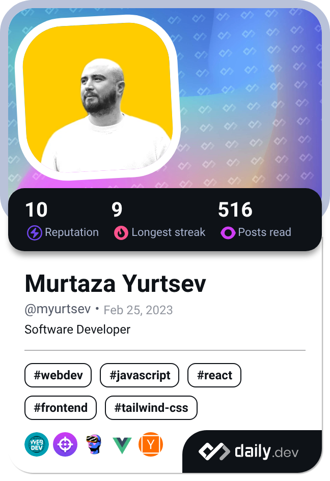 Murtaza Yurtsev's Dev Card